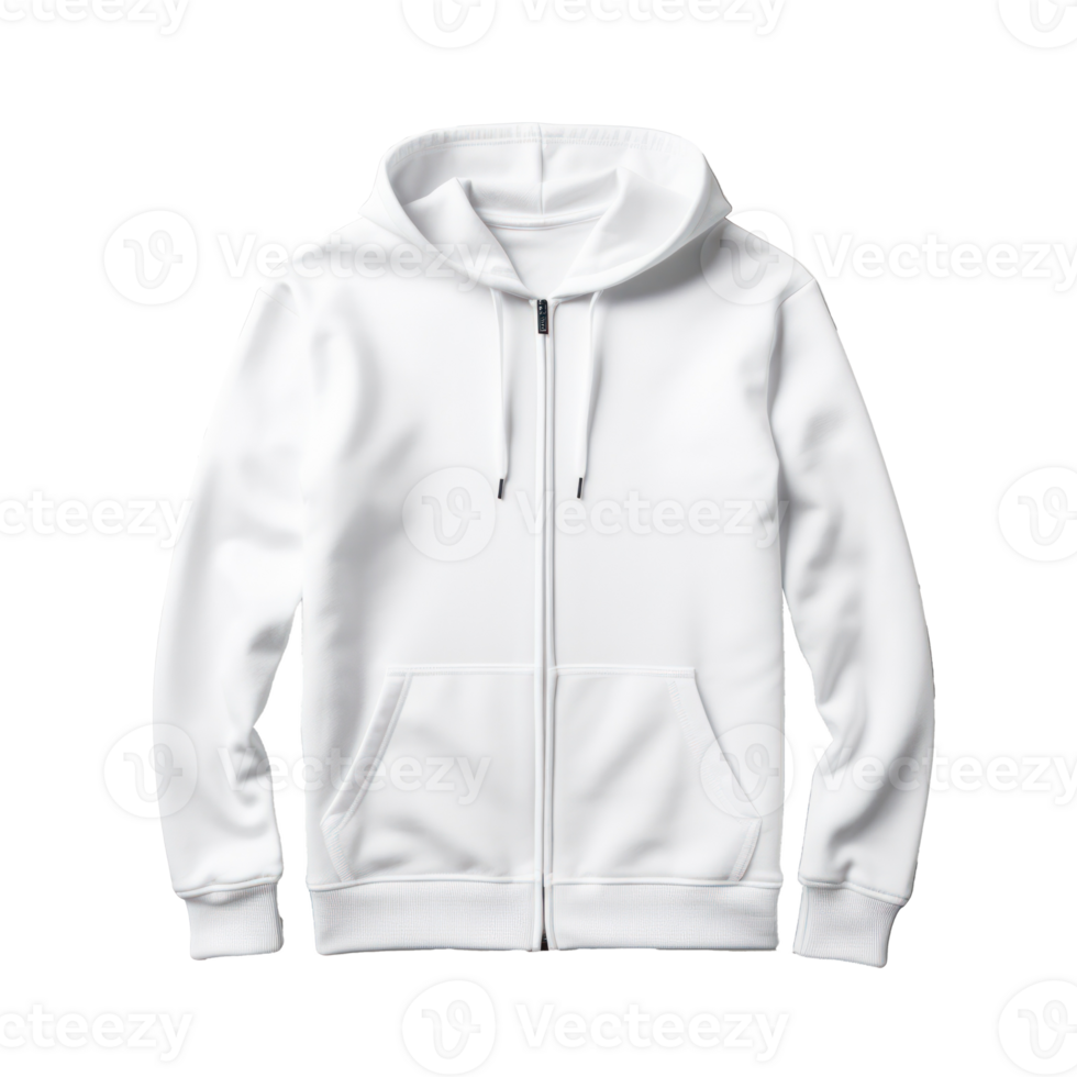 white hoodie on transparent background png