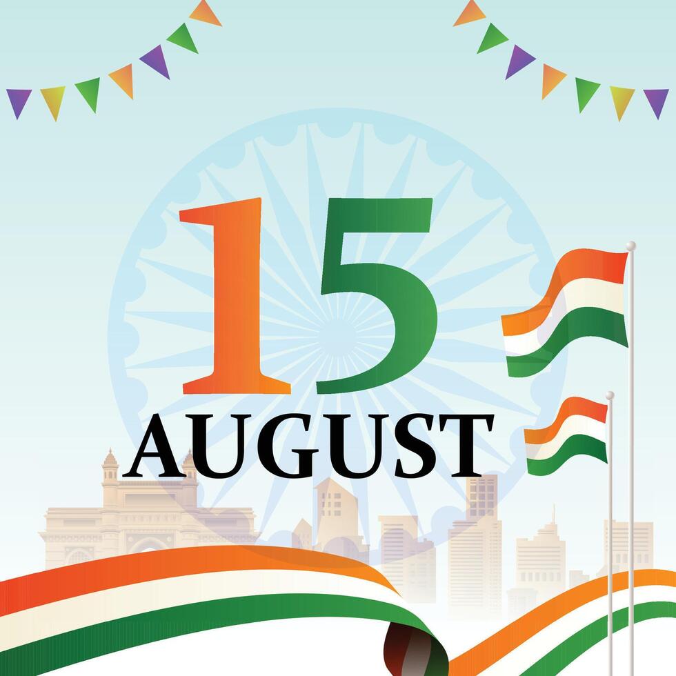 a colorful banner for the Indian republic day and independence day vector