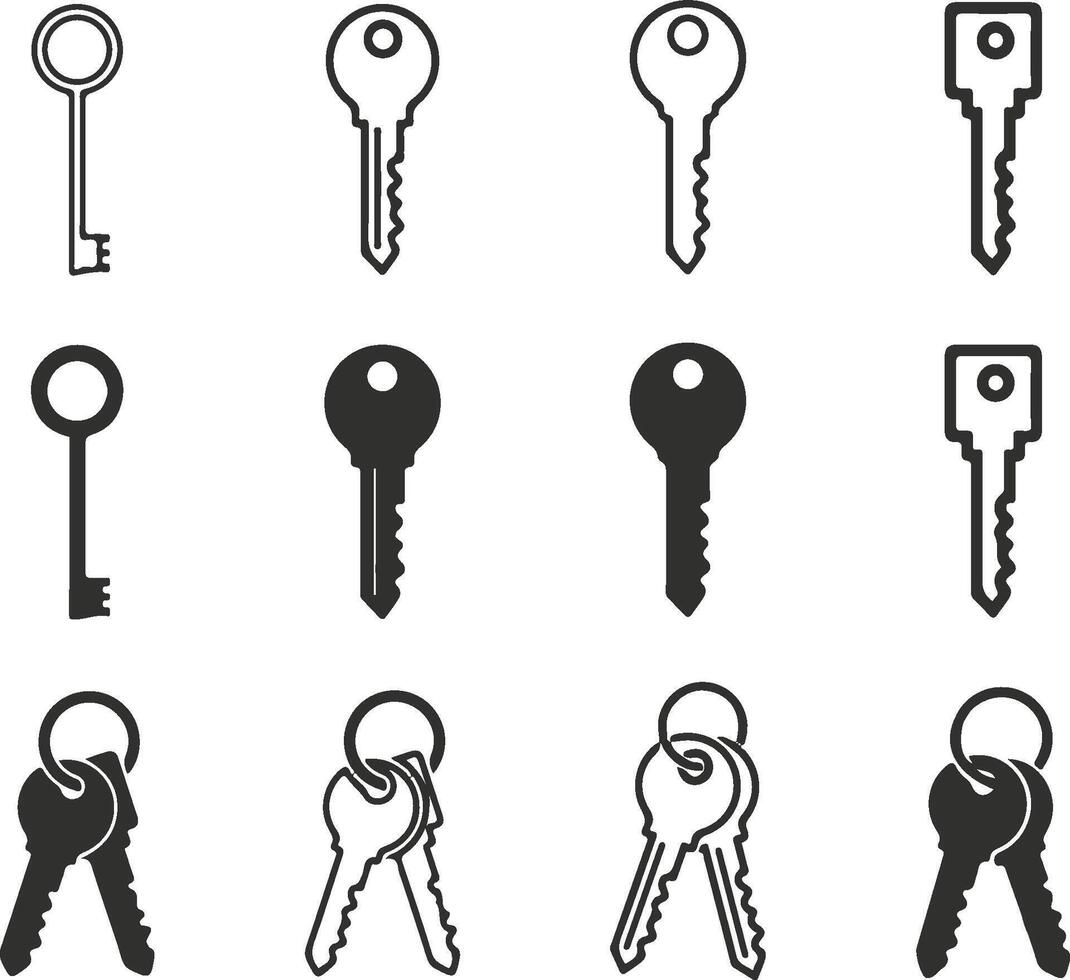 a collection of Key icon. Lock or unlock sign. Padlock. Lock symbol. Unblock. Password icon. Access vector
