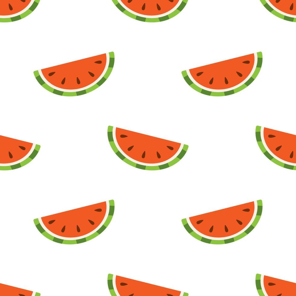 seamless pattern with watermelon berries. Slices of watermelons on white background. Summer print. vector