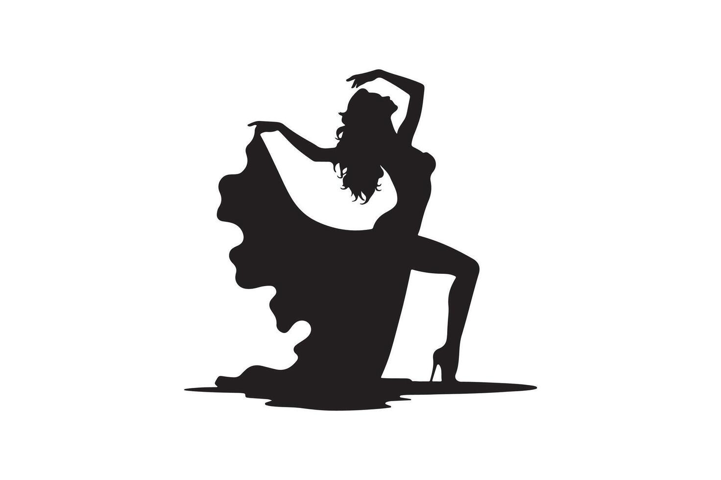 Dancing woman silhouette image vector