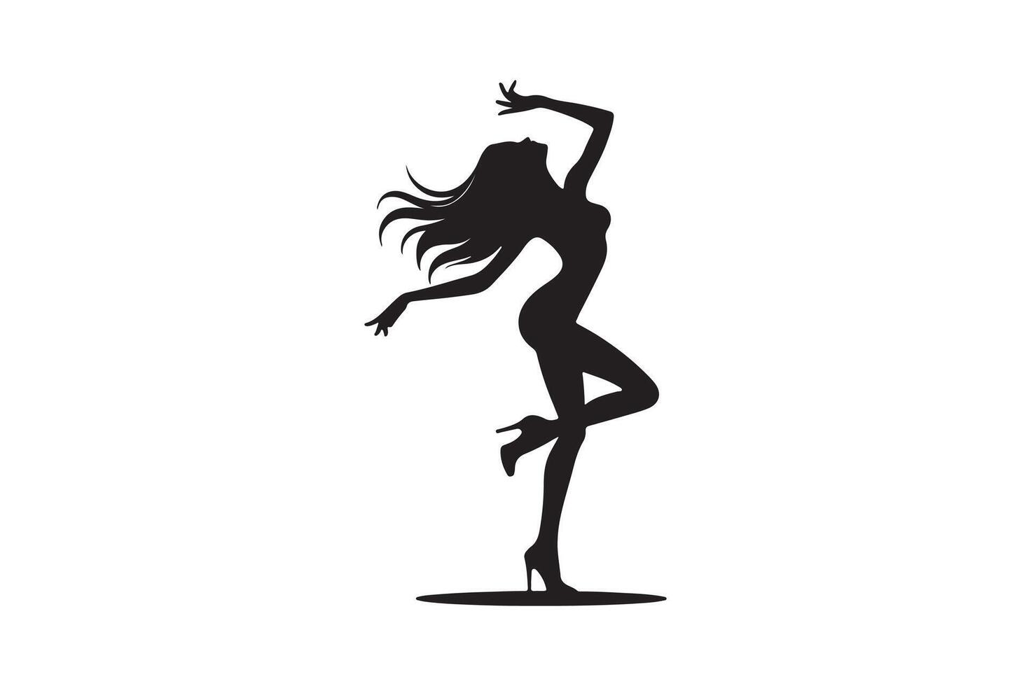 Dancing woman silhouette image vector