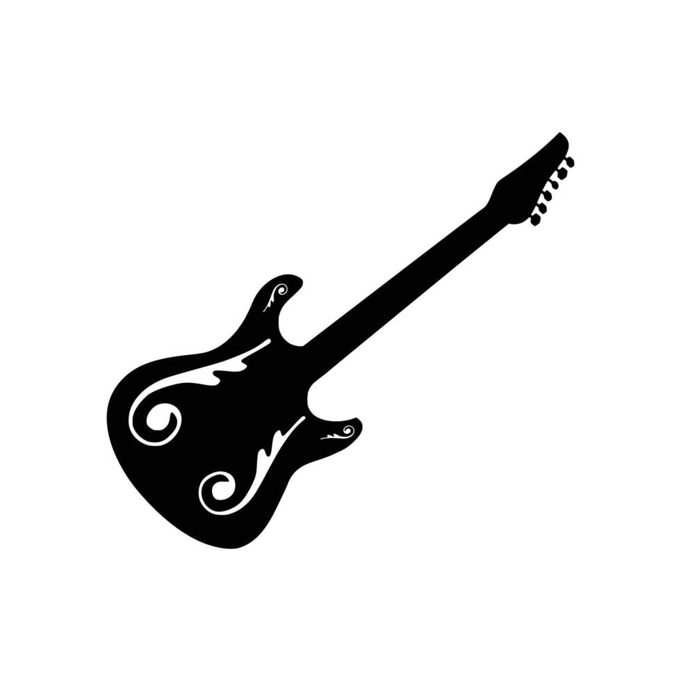 Electric guitar silhouette image vector