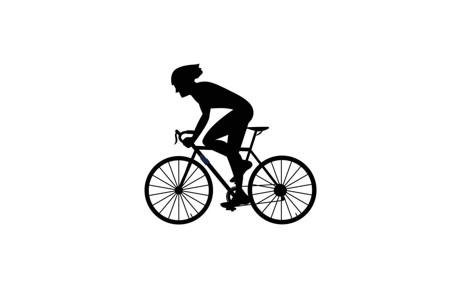 People riding bicycle silhouette image vector