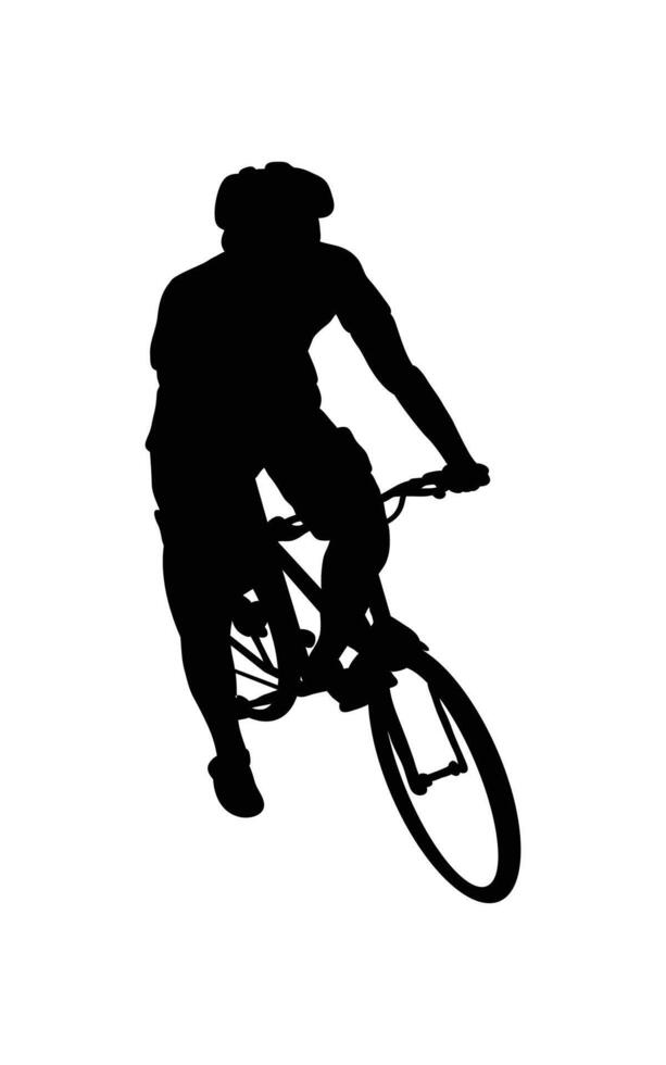 People riding bicycle silhouette image vector
