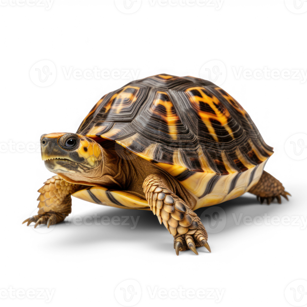 a turtle is walking on a transparent background png