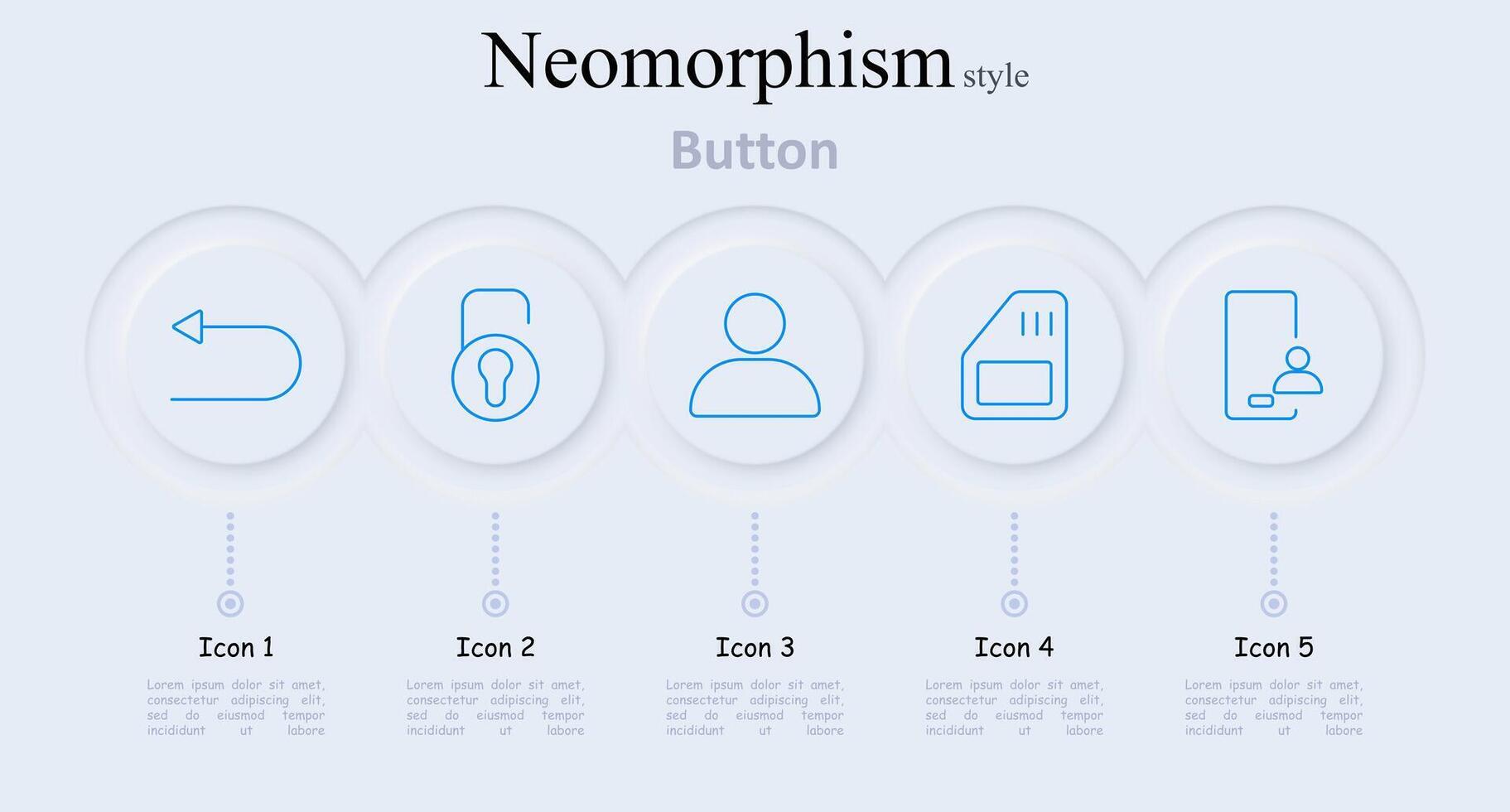 Button set icon. Back, lock, user, sim card, contact, button, control, interface, navigation, security, profile, identity, telecom, phone, interaction, technology, mobile, device, communication vector