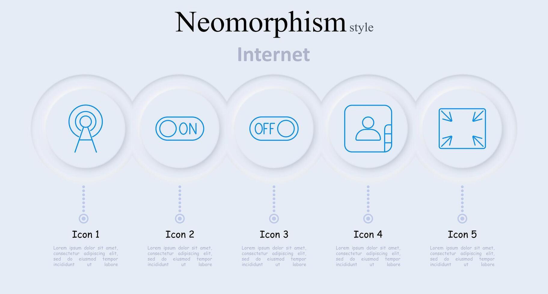 Internet set icon. Antenna, on button, off button, user profile, fullscreen, online, connectivity, user interface, web vector