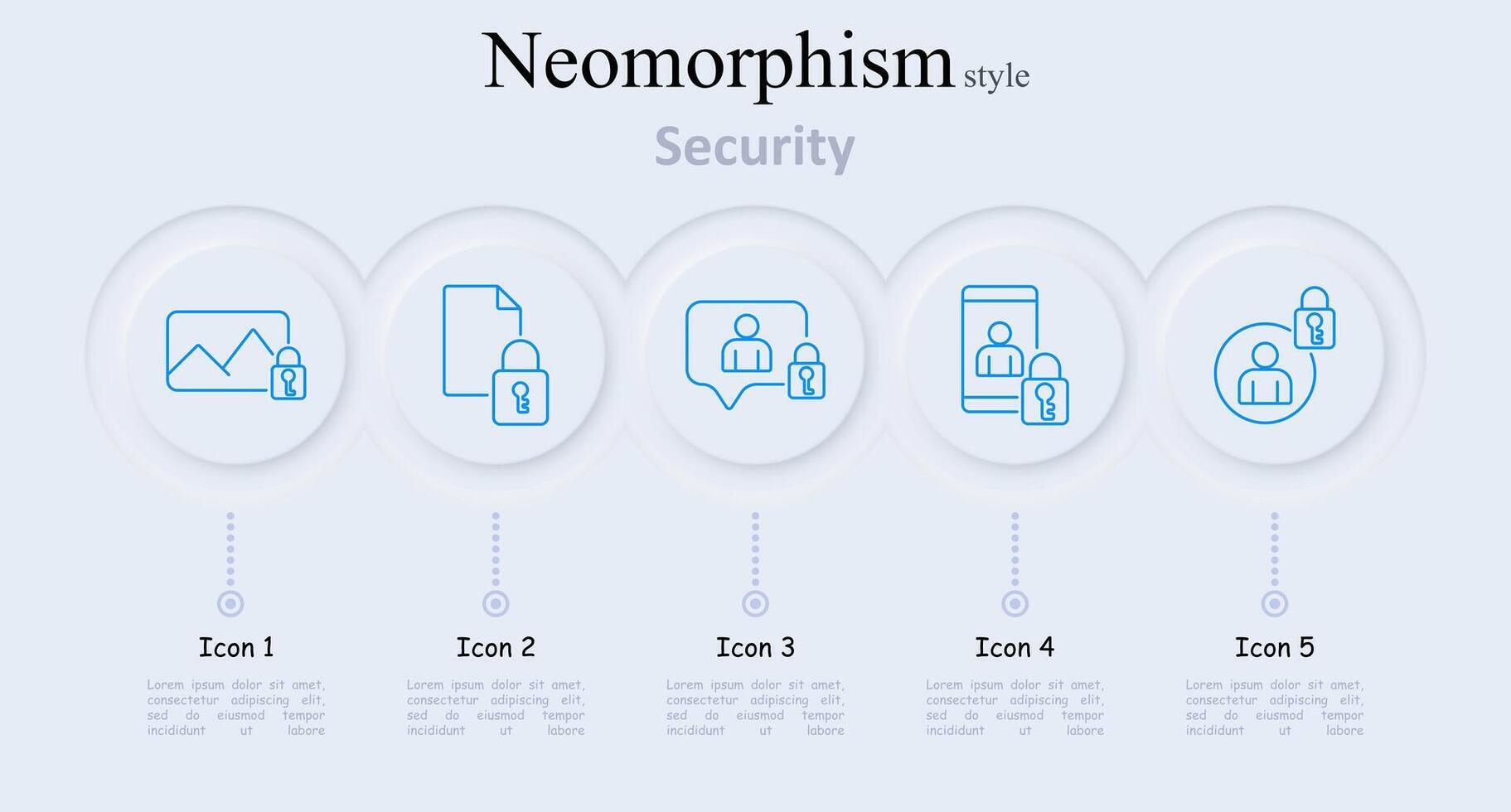 Security set icon. Locked image, document, conversation, profile, user lock, privacy, protection, safety, encryption, data security, secure files, confidentiality, information safety, access control vector
