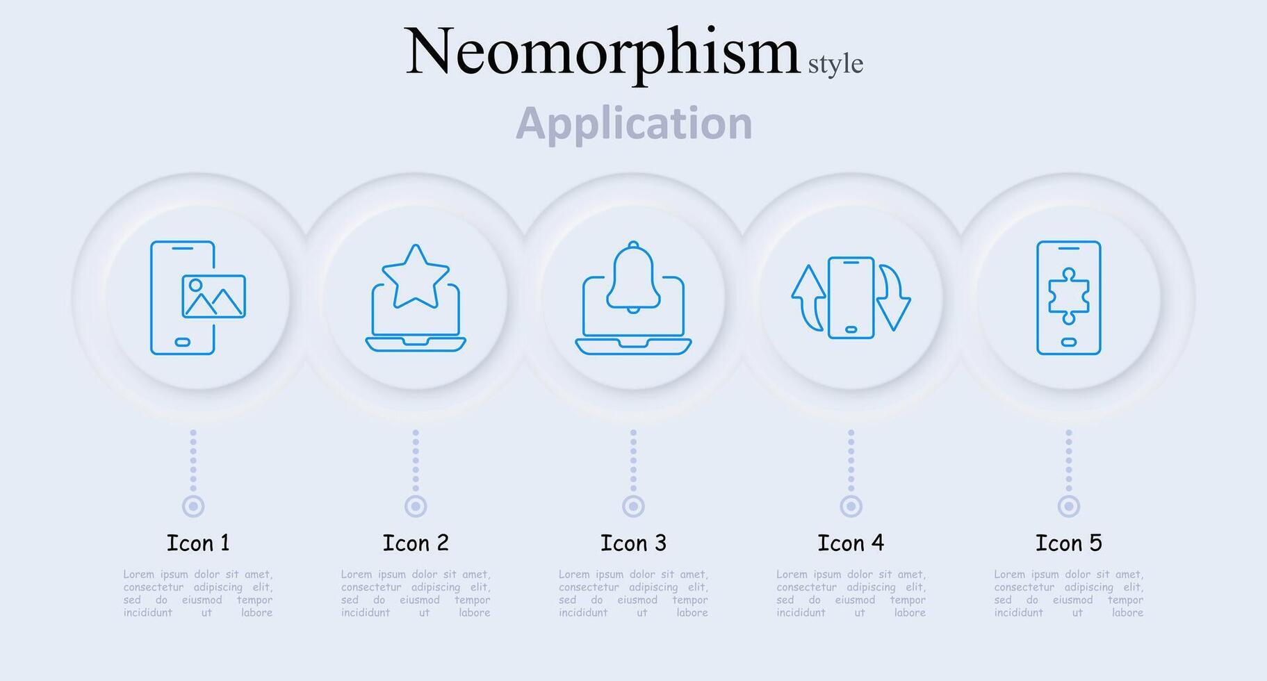 Application set icon. Taking photo, star rating, notification, menu button, puzzle piece, mobile app, alerts, favorites, updates, settings, digital, software, user interface, technology vector