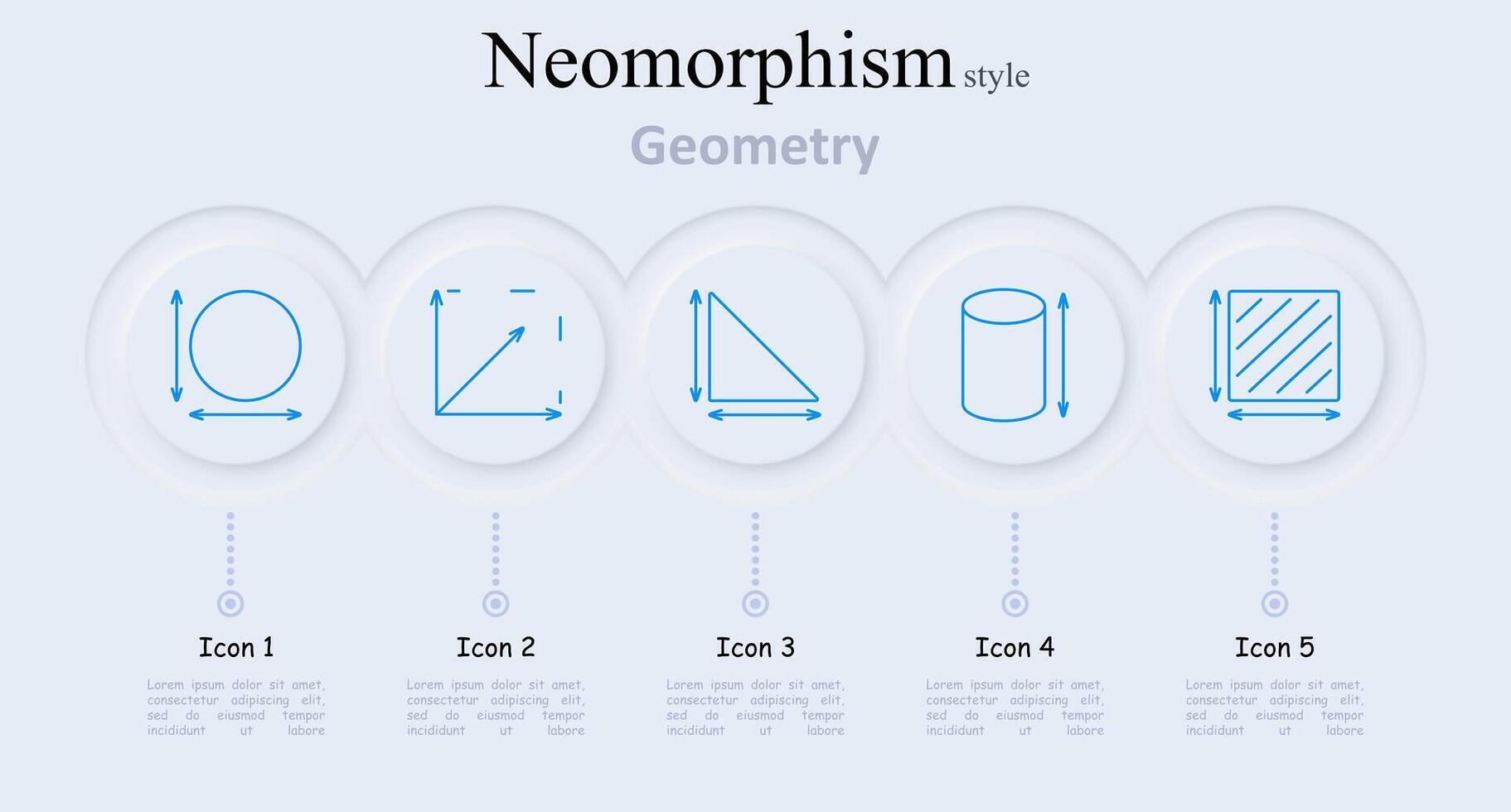 Geometry set icon. Circle, square, triangle, cylinder, square with diagonal lines. Geometry, shapes, mathematics, geometric figures, math symbols, angles, measurement, educational tools, school vector