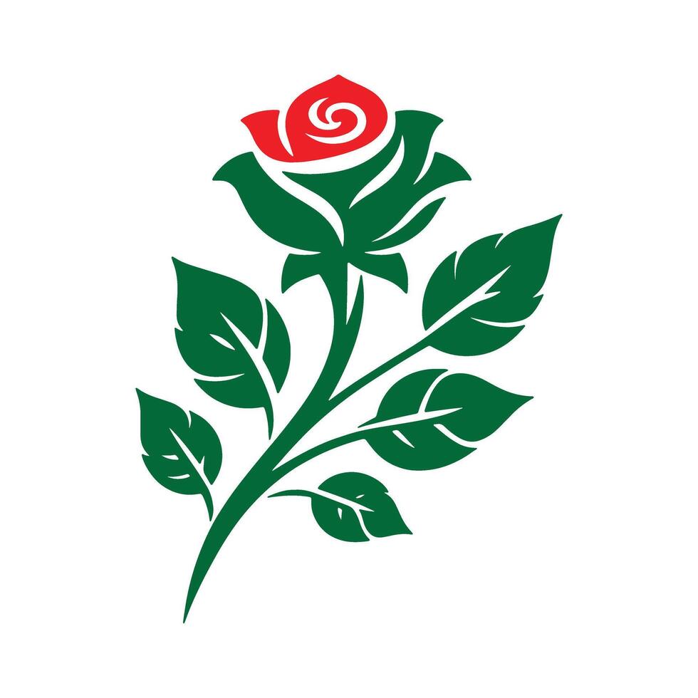 Rose logo icon silhouette style,Clipart , Illustration black with white background vector
