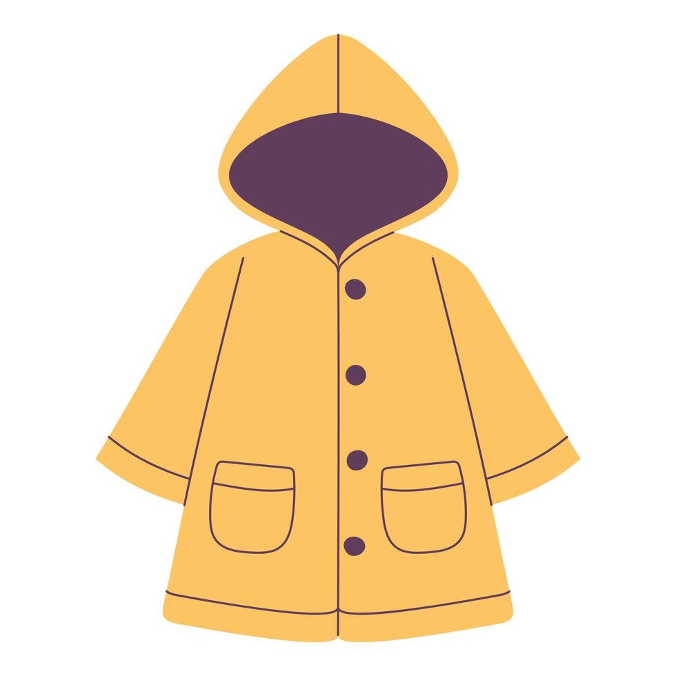 Yellow raincoat, on a white background, illustration vector