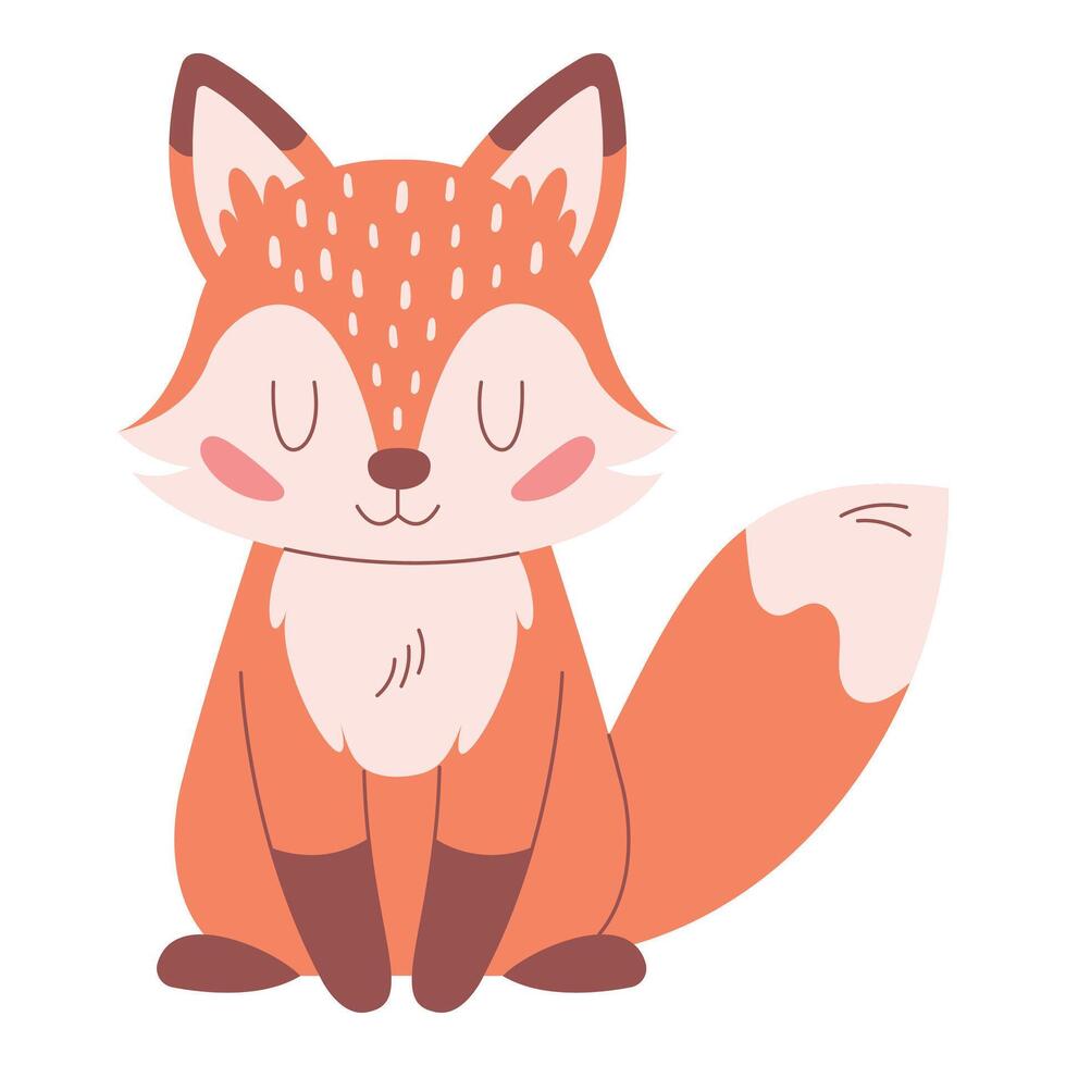 Cozy autumn design with cute fox. Design for cards, paper prints, web banners vector