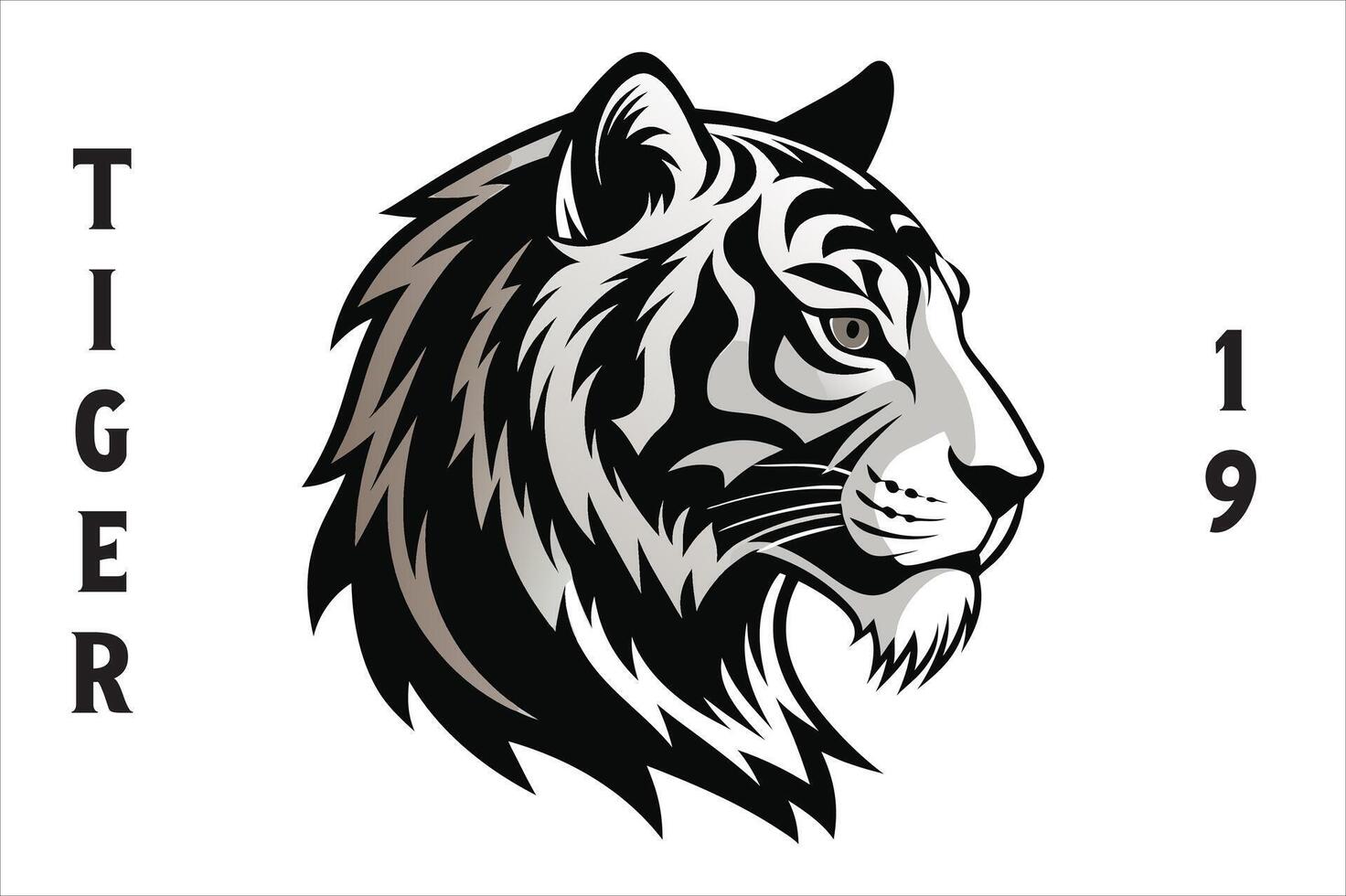 Tiger Head Printable Design. vector