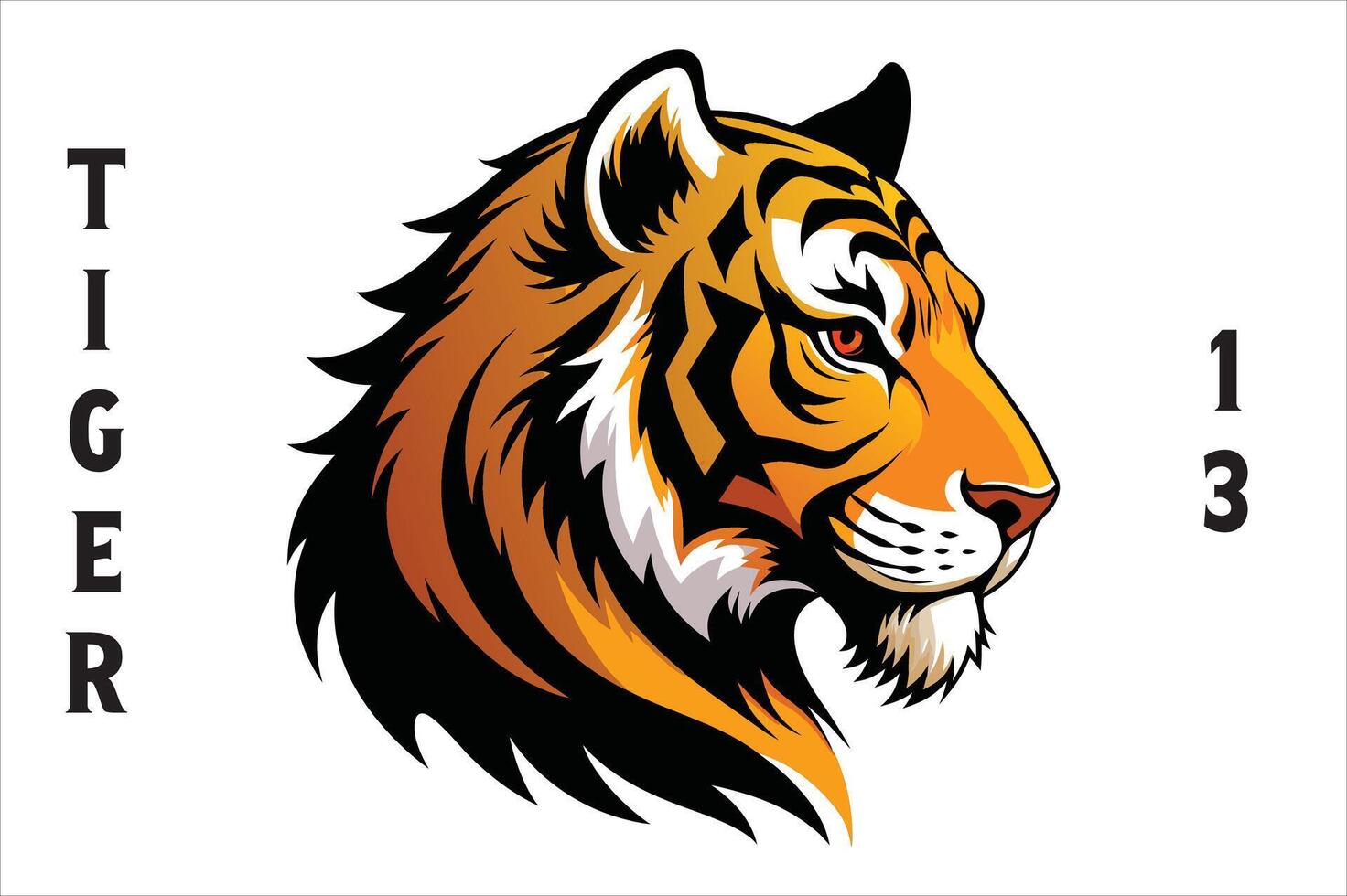 Tiger Head Printable Design. vector