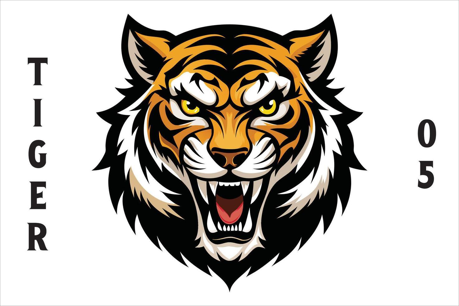 Tiger Head Printable Design. vector