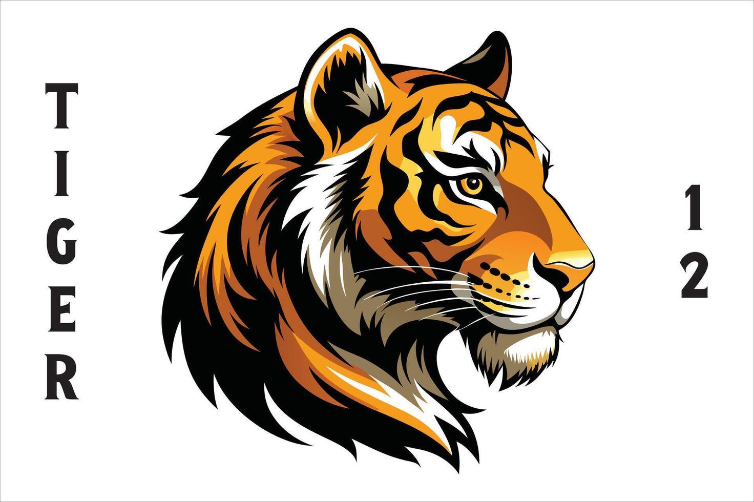 Tiger Head Printable Design. vector