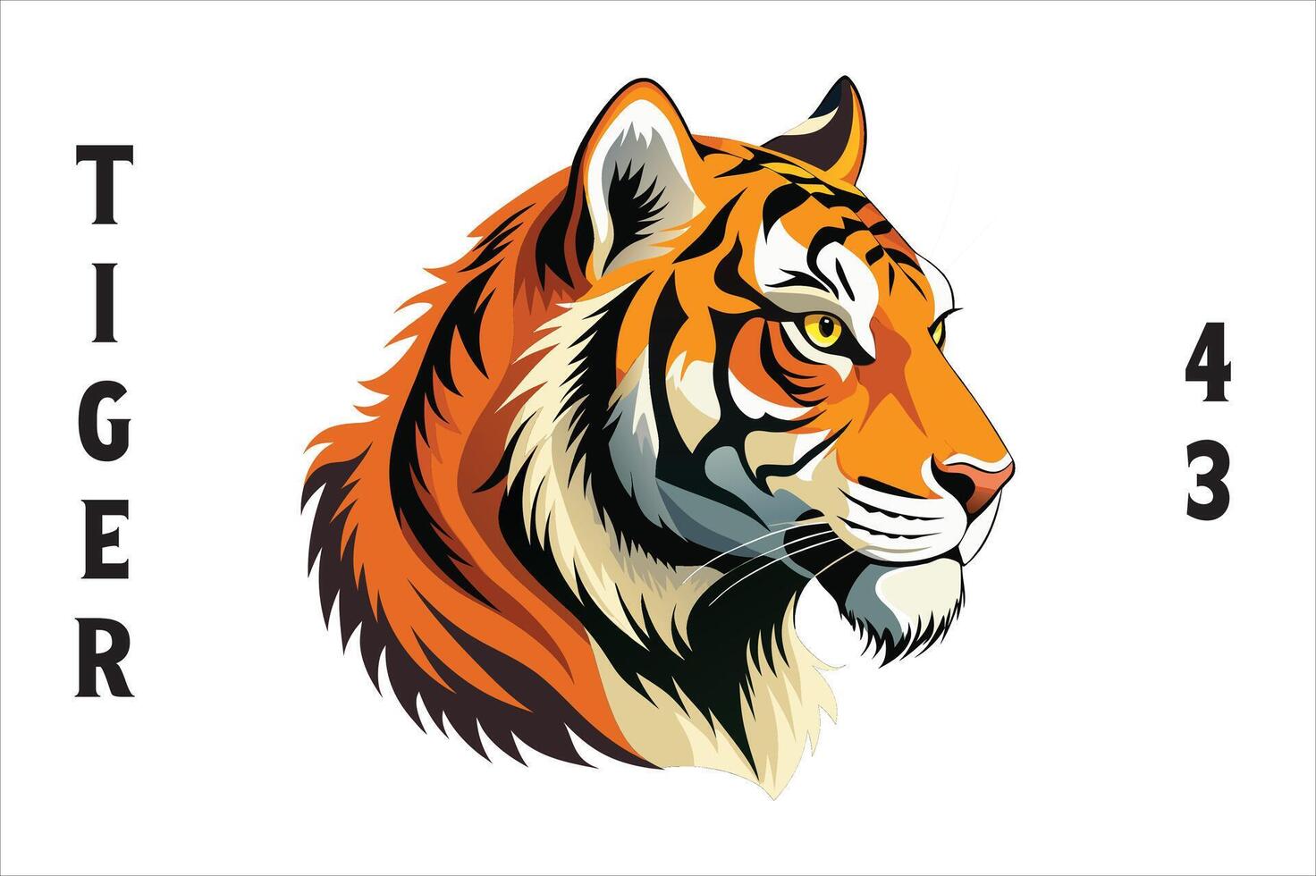 Tiger Head Printable Design. vector