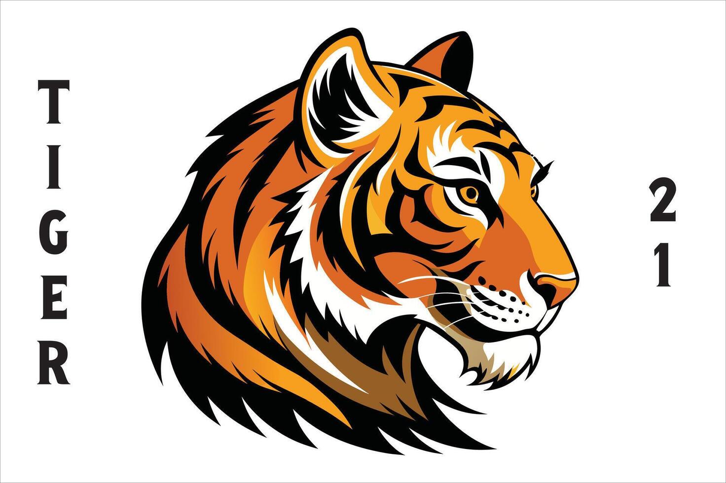 Tiger Head Printable Design. vector