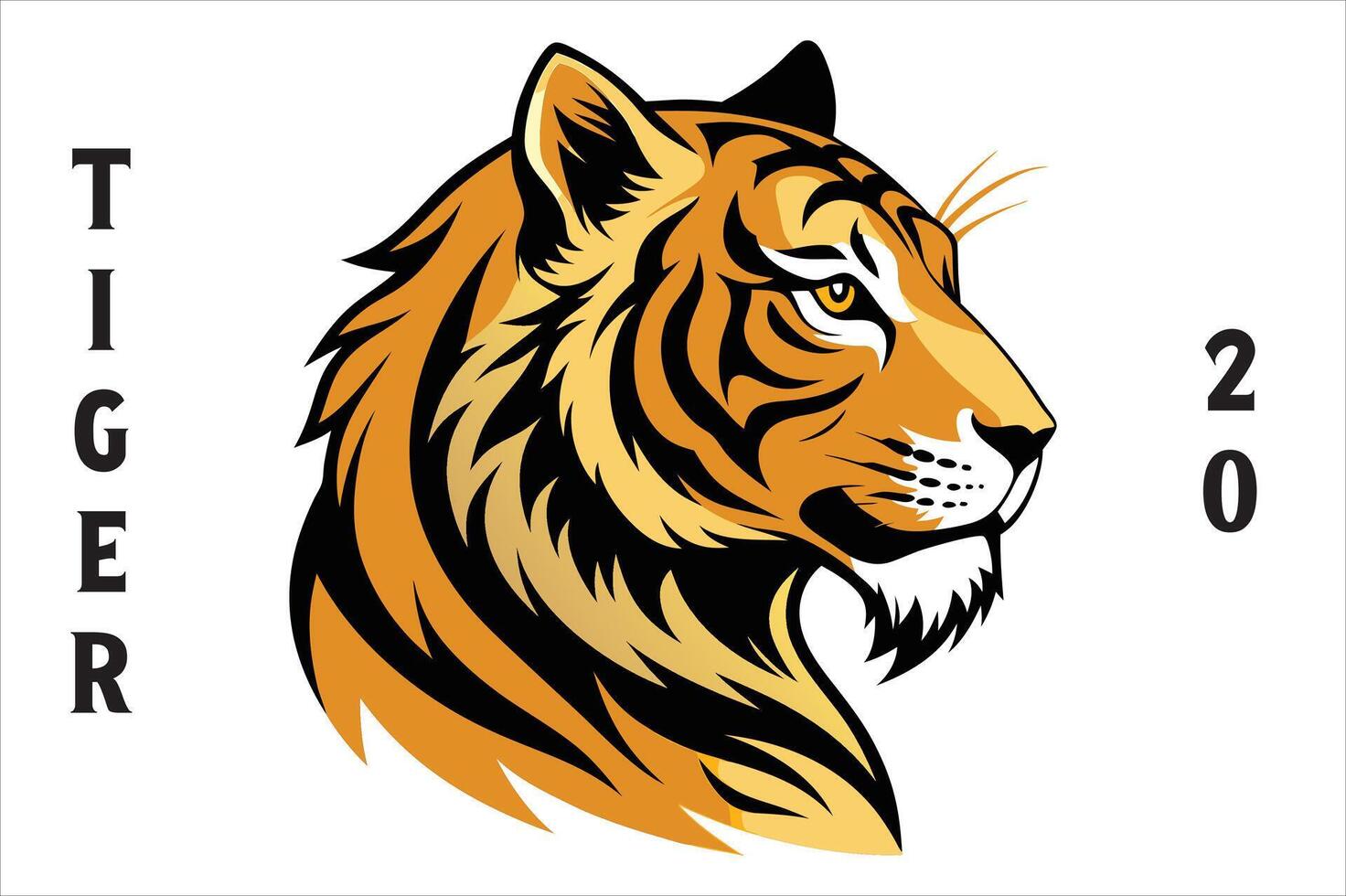 Tiger Head Printable Design. vector