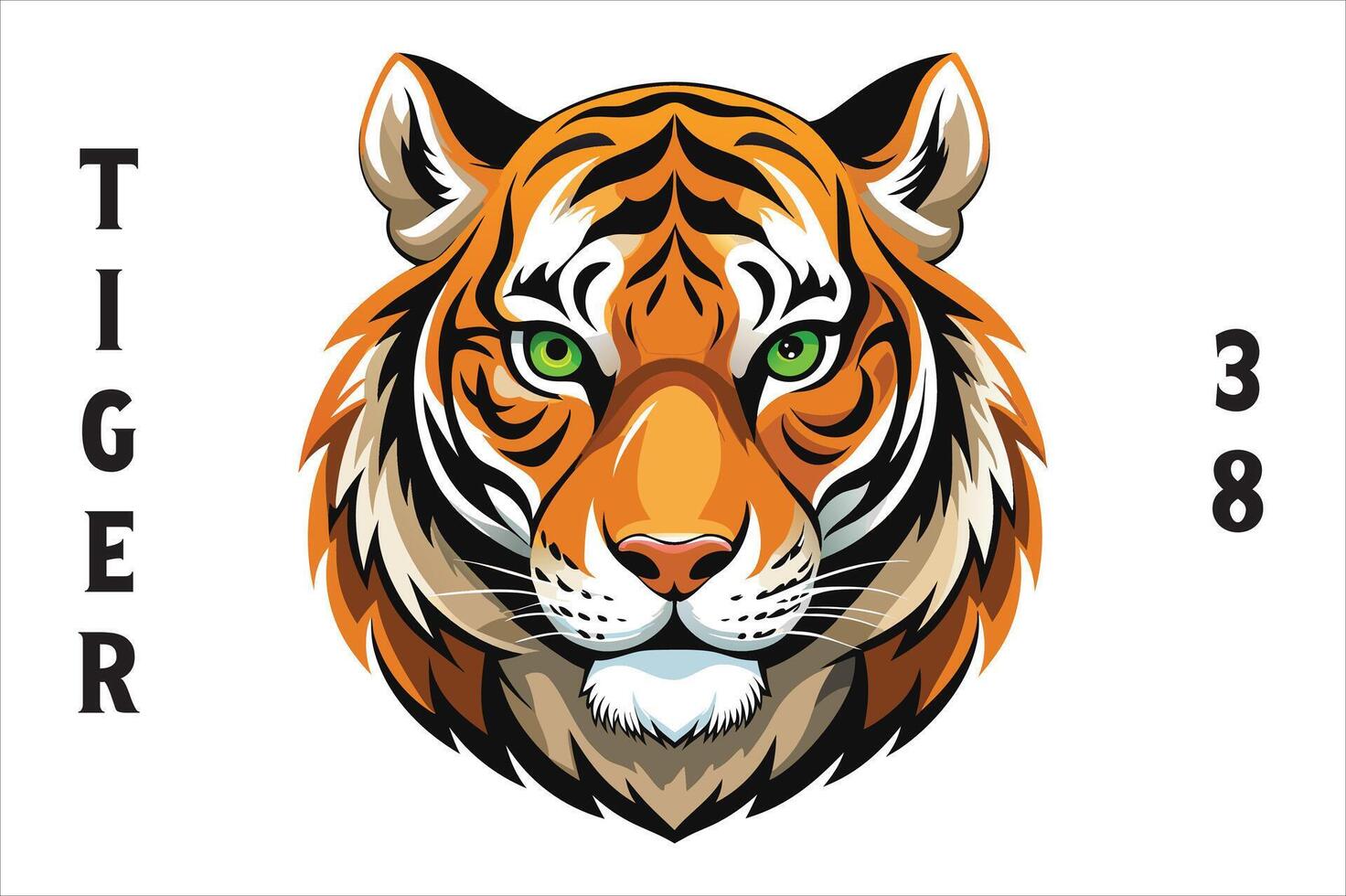 Tiger Head Printable Design. vector
