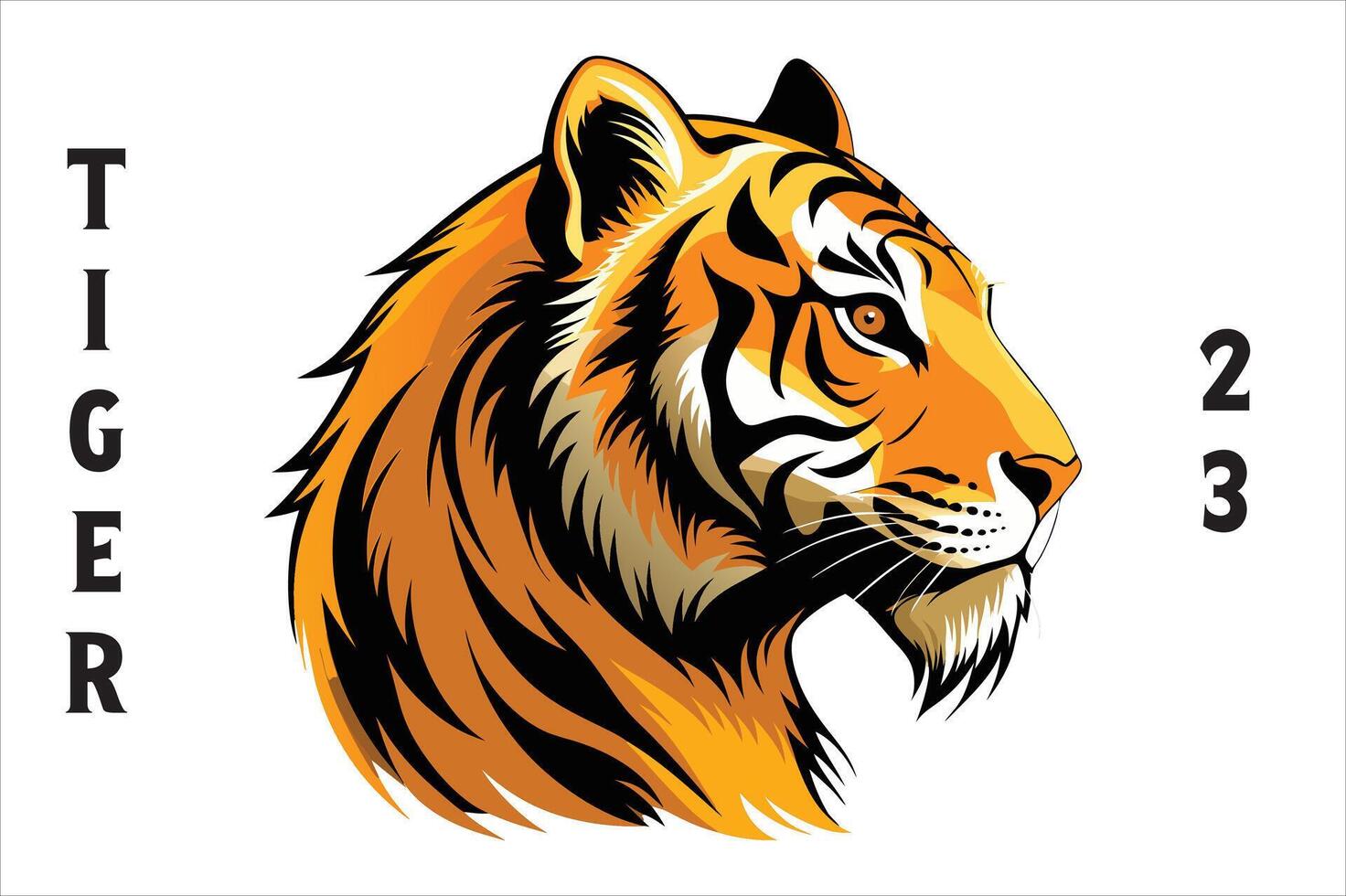 Tiger Head Printable Design. vector