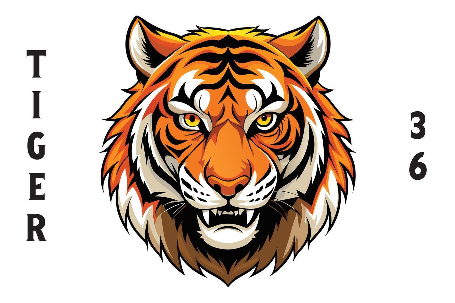 Tiger Head Printable Design. vector