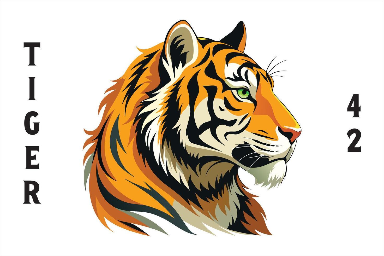 Tiger Head Printable Design. vector