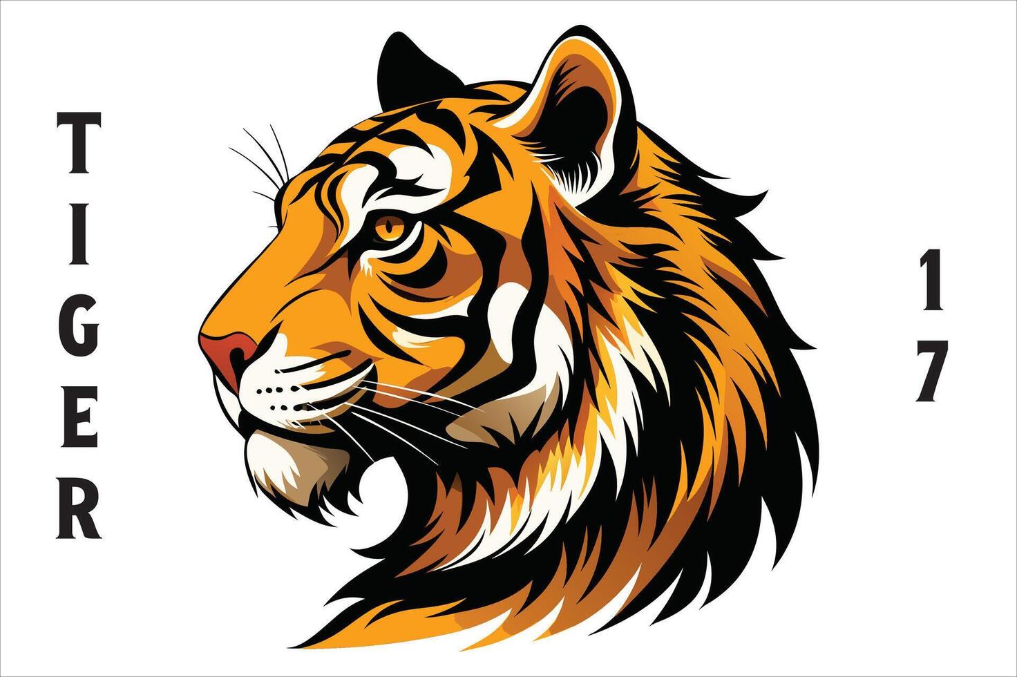 Tiger Head Printable Design. vector