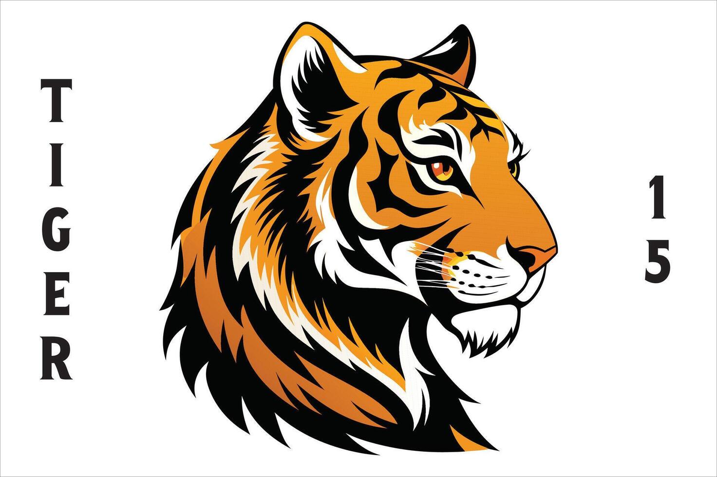 Tiger Head Printable Design. vector