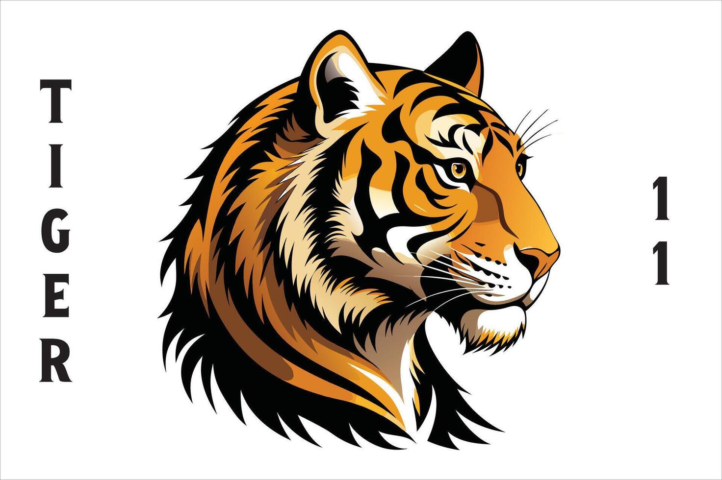 Tiger Head Printable Design. vector
