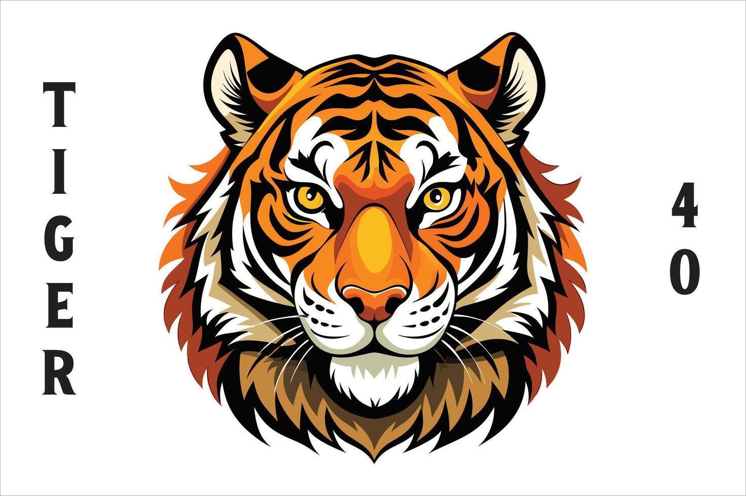 Tiger Head Printable Design. vector