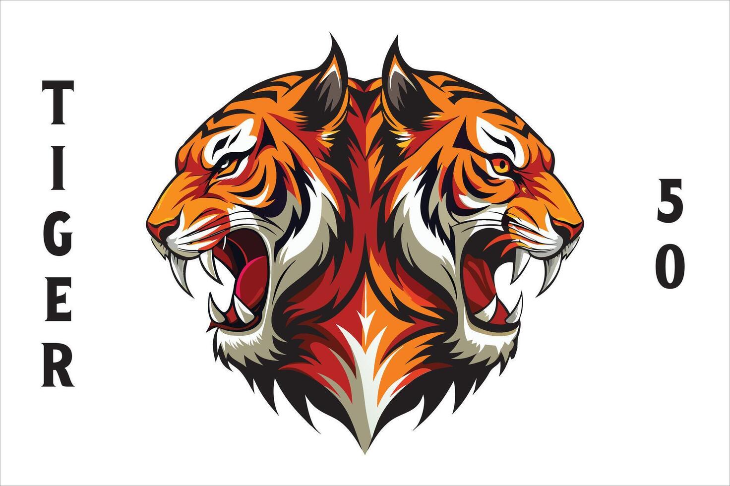 Tiger Head Printable Design. vector