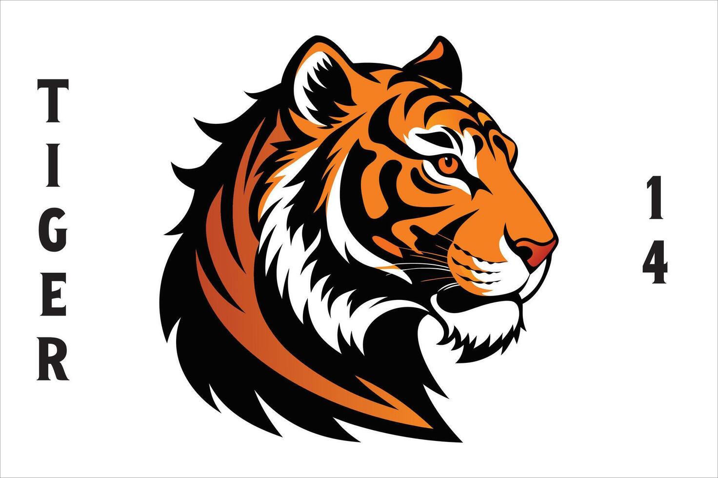 Tiger Head Printable Design. vector