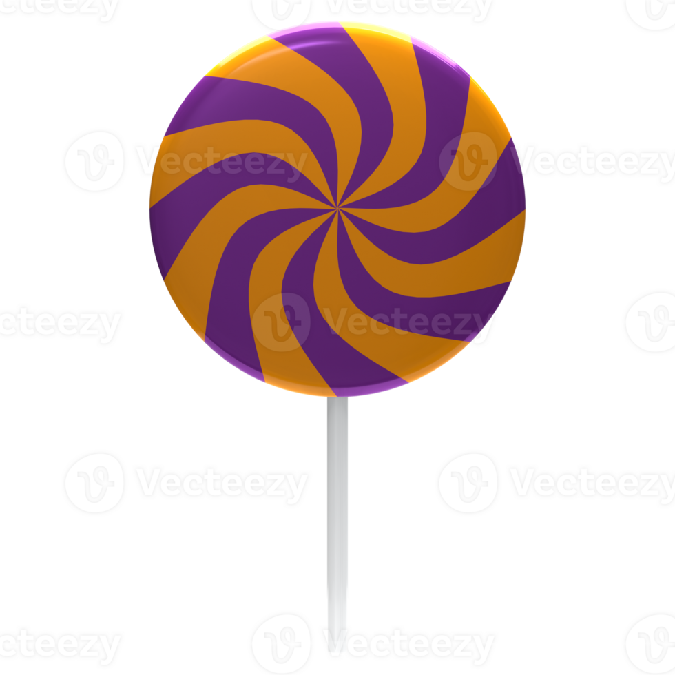 3D Halloween Purple and Orange Candy png