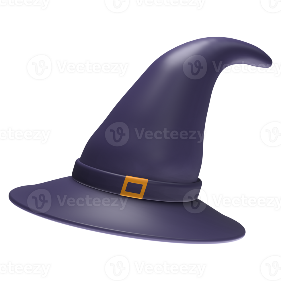 3D Halloween Purple Witch Hat png