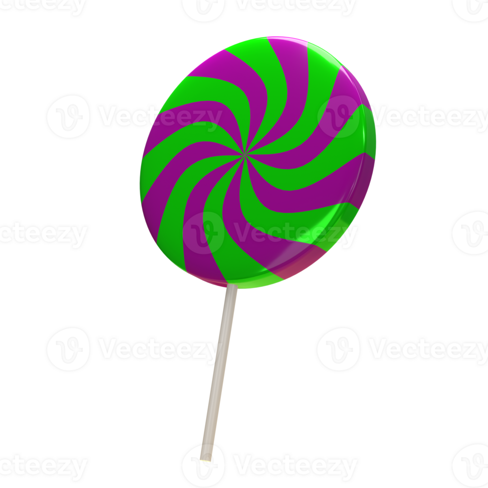 3D Halloween Green and Purple Candy png