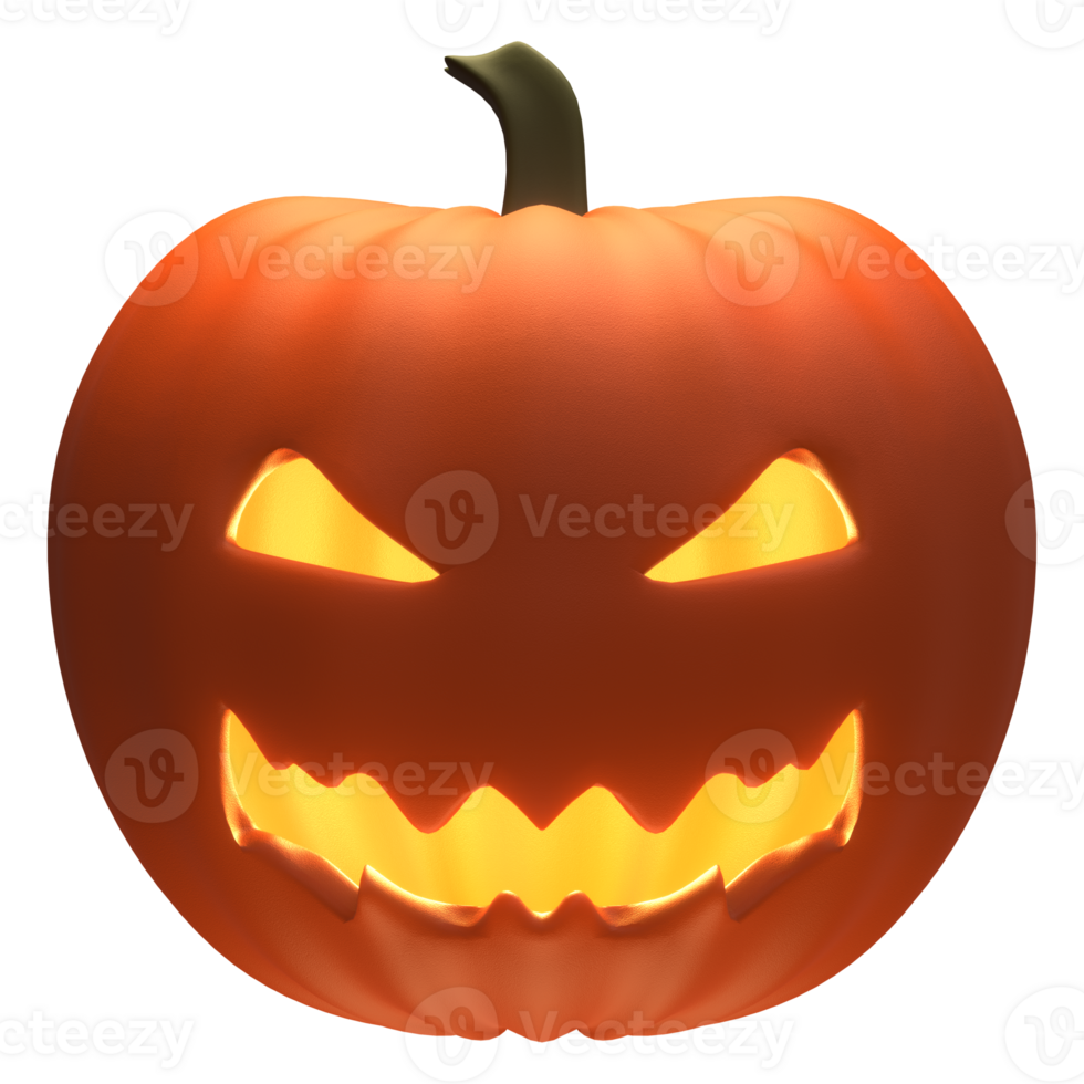 3D Halloween Scary Pumpkin png
