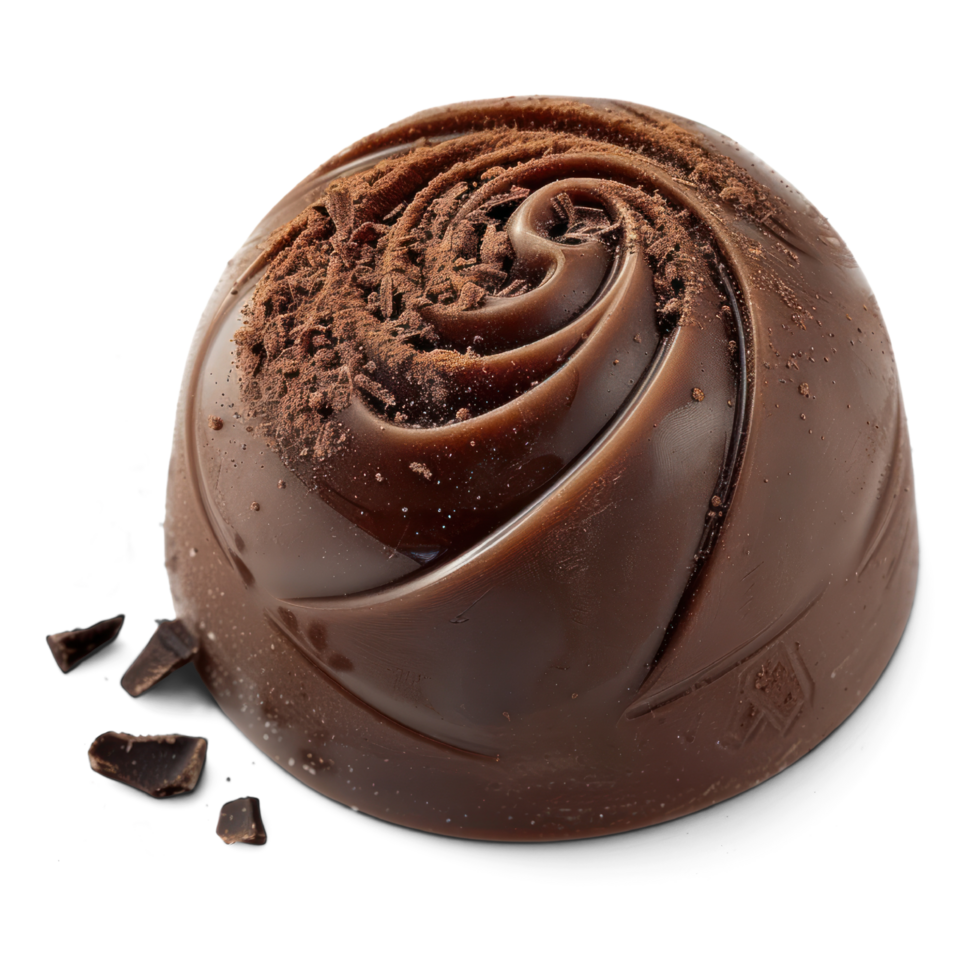 Gourmet Dark Chocolate Truffle with Cocoa Powder Dusting. Chocolate Truffle Clip Art png