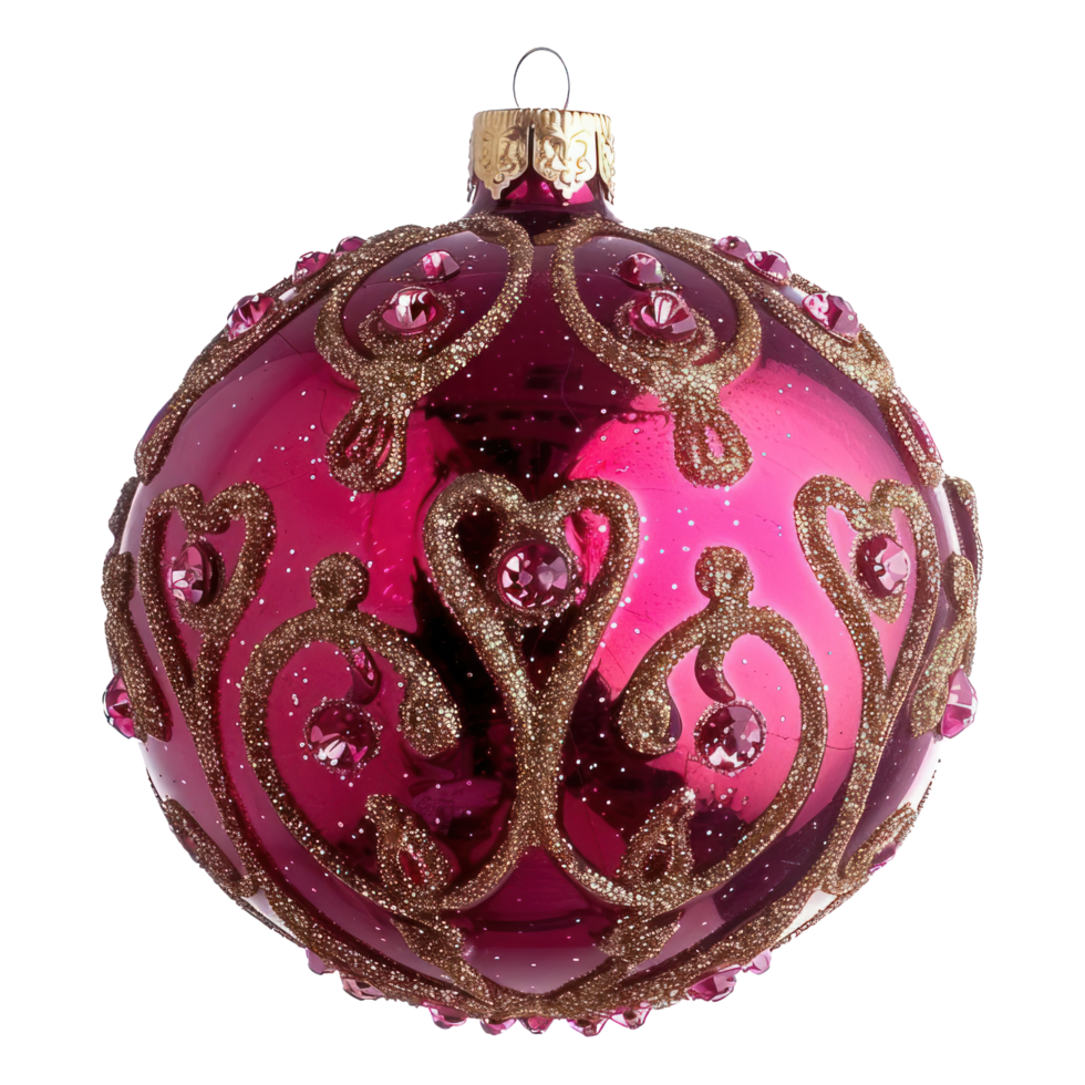 Festive Holiday Ornament with Glitter isolated on transparent background. Sparkling Ornament Clip Art png