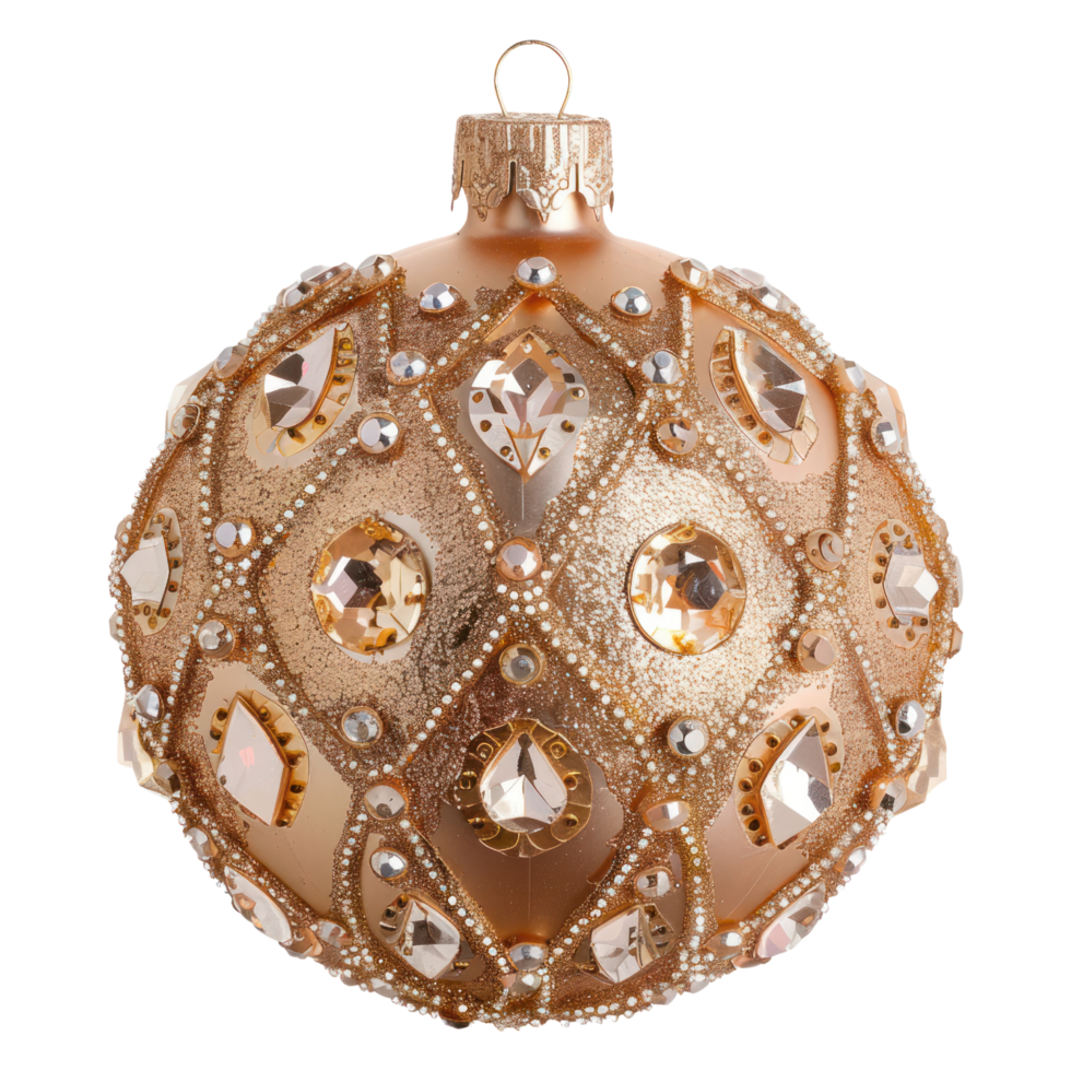 Festive Holiday Ornament with Glitter isolated on transparent background. Sparkling Ornament Clip Art png