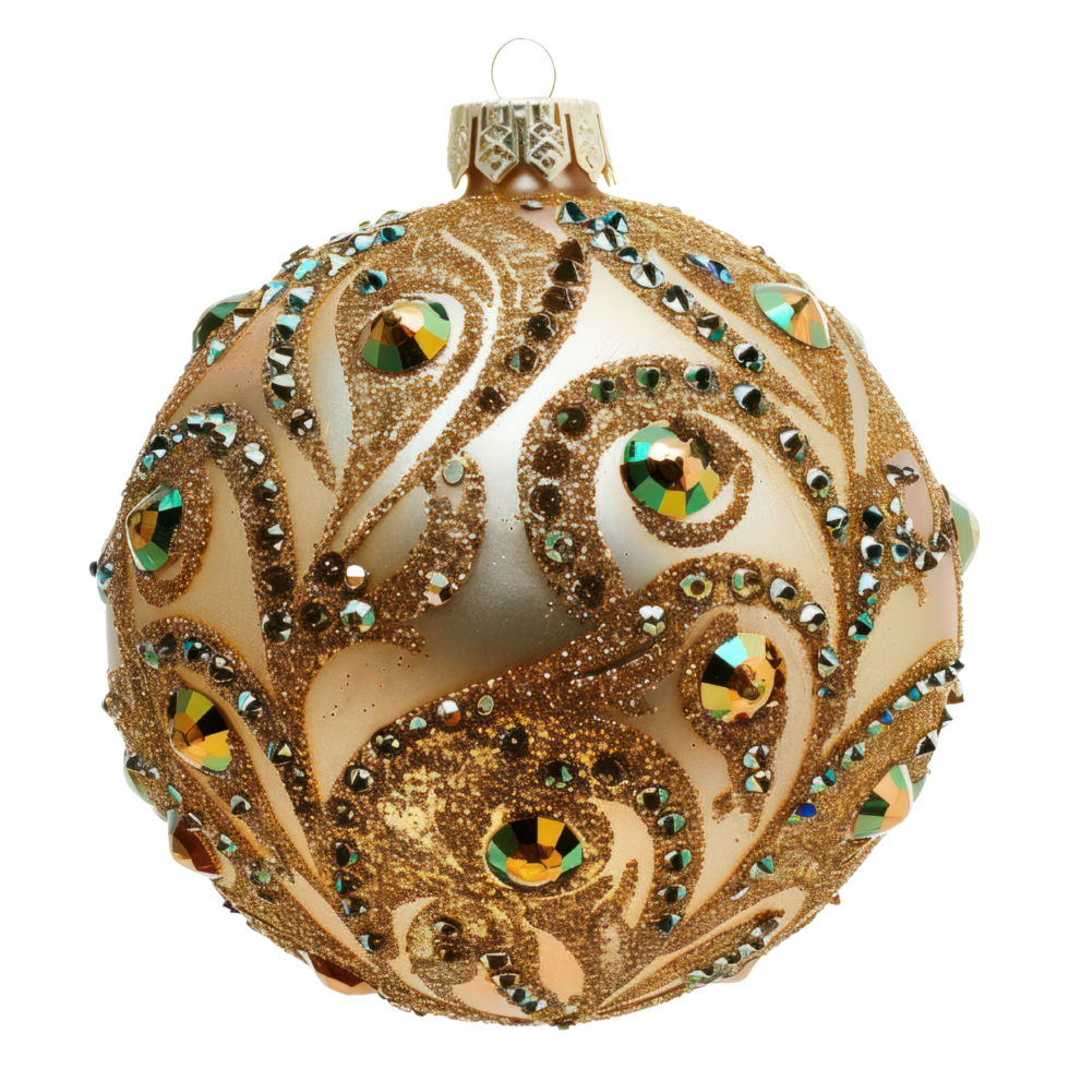 Festive Holiday Ornament with Glitter isolated on transparent background. Sparkling Ornament Clip Art png
