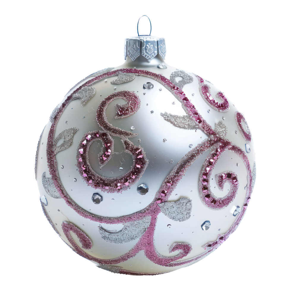 Festive Holiday Ornament with Glitter isolated on transparent background. Sparkling Ornament Clip Art png