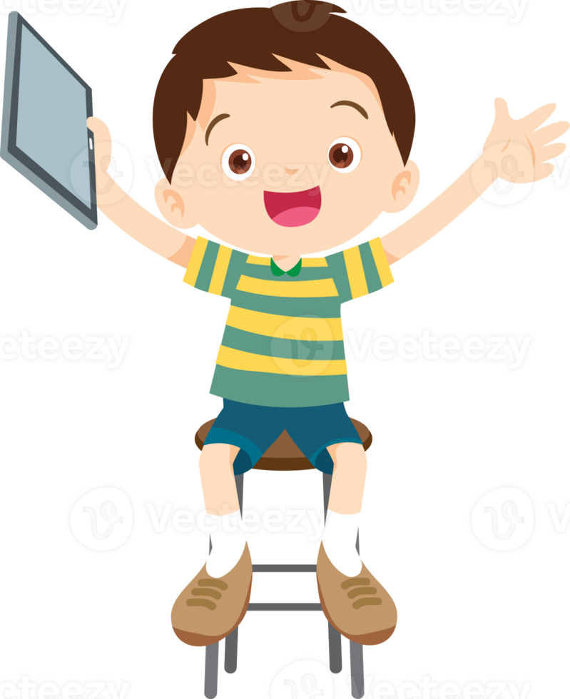 child sitting use gadget Mobile and laptop png