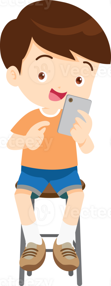child sitting use gadget Mobile and laptop png