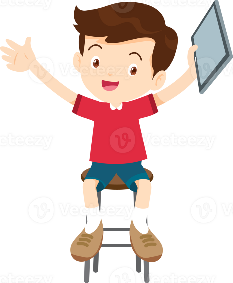 child sitting use gadget Mobile and laptop png