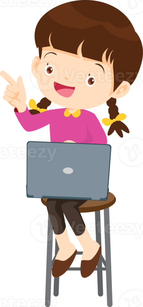 child sitting use gadget Mobile and laptop png