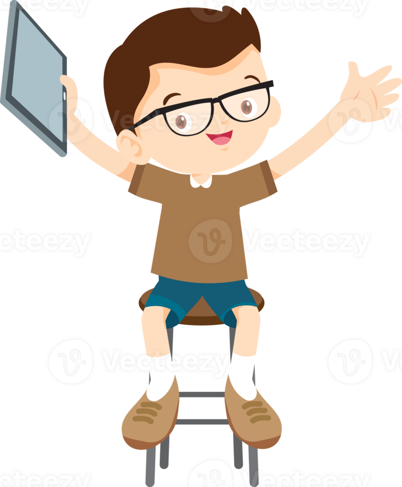 child sitting use gadget Mobile and laptop png