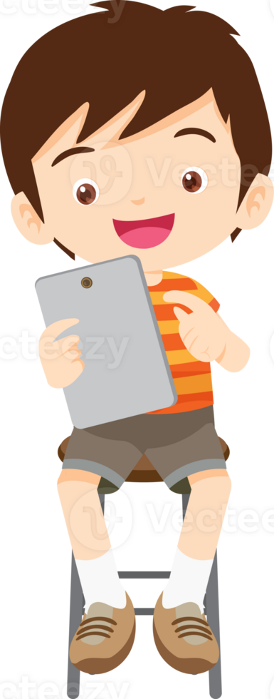 child sitting use gadget Mobile and laptop png